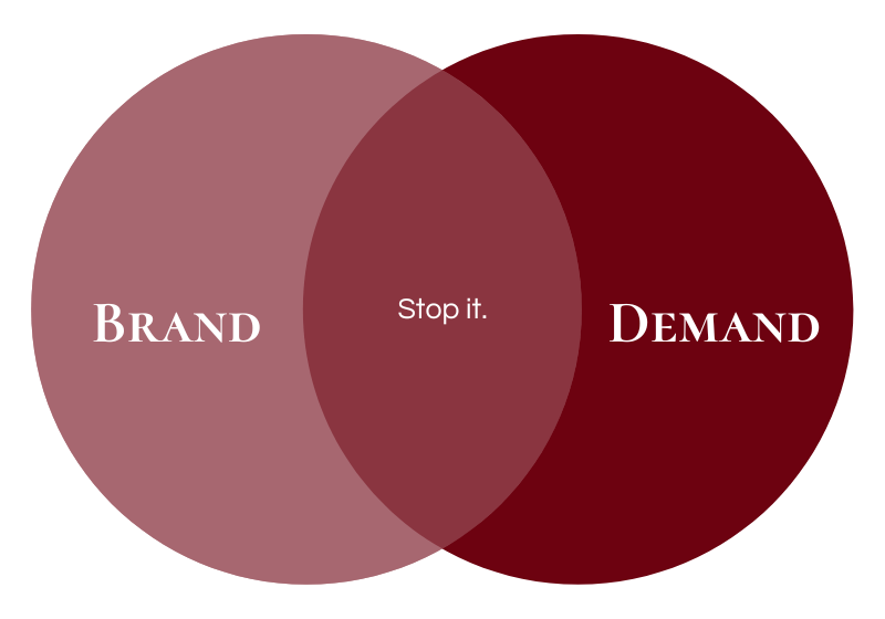 Brand vs Demand venn diagram. Stop it.